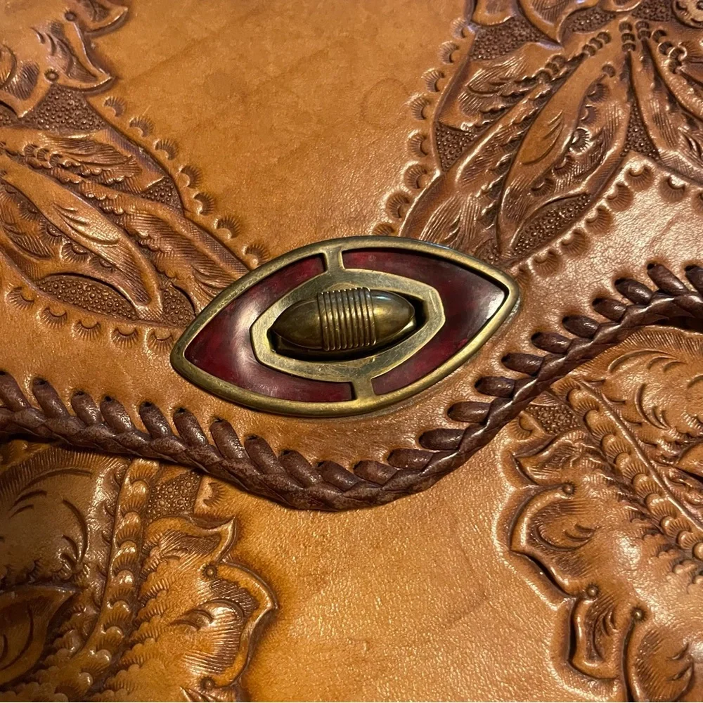 Vintage Tooled Leather Handbag - Picture 7 of 7
